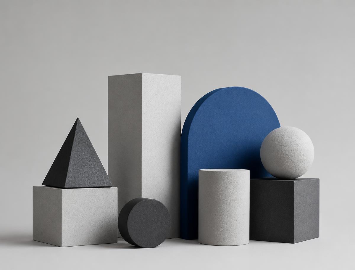 Formas geométricas minimalistas que representan la inversión alternativa